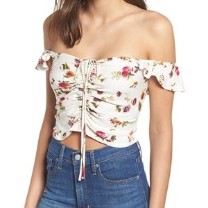 NWT WAYF Large Calais Floral Crop Top